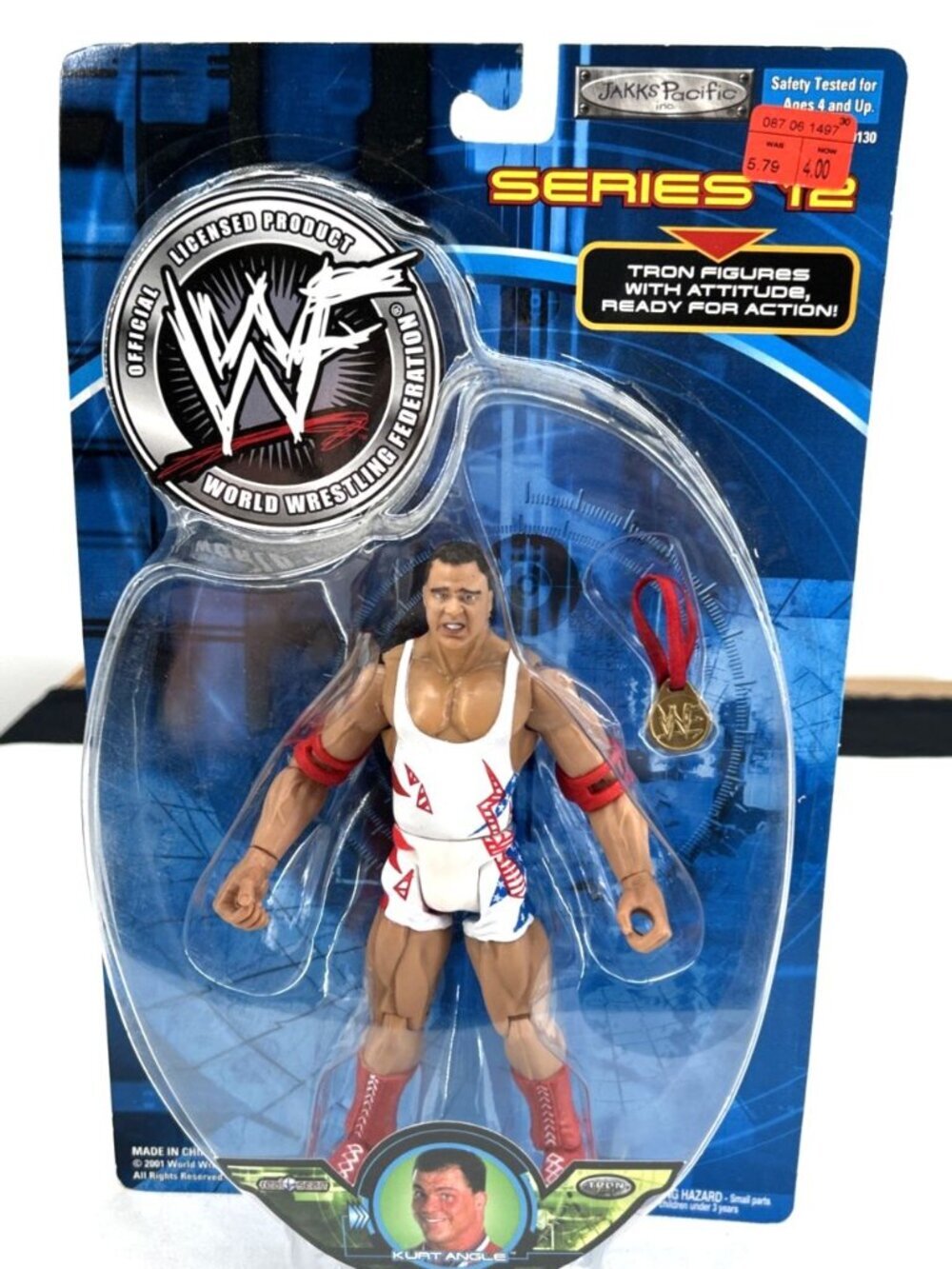 WWF Kurt Angle Wrestler Series 12 Jakks Pacific 2001 NOS